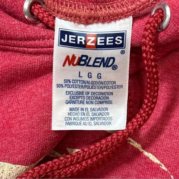 Jerzees Cotton Blend Authentic Rooted In Michigan Red Graphic Hoodie Sweatshirt - Picture 5 of 5